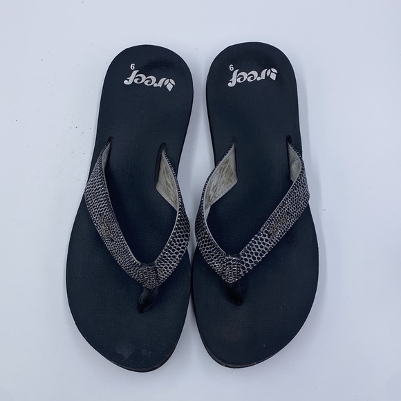 Reef 8.5 comfort sandals flip flops sparkling snake skin - Picture 3 of 5